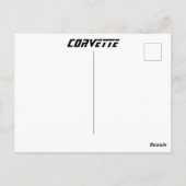 Rote Corvette mit grauem, rauchabnehmbarem Hinterg Postkarte (Rückseite)