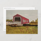Rote Covered Bridge Postcard Postkarte (Vorne/Hinten)