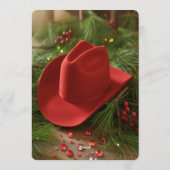 Rote Cowboy-Hut-Weihnachtsfeier Einladung (Rückseite)
