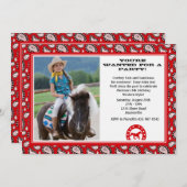 Rote Cowboybandana-Foto-Einladung Einladung (Vorne/Hinten)