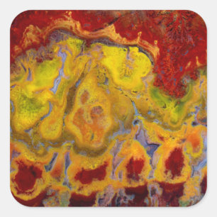 Rote Crayola Jasper Quadratischer Aufkleber