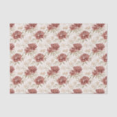 Rote Creme Blumen Brautparty Seidenpapier (Vorderseite)