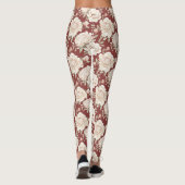 Rote Creme Blumen Leggings (Rückseite)