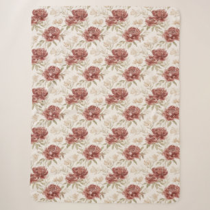 Rote Creme Blumen Sherpadecke