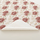 Rote Creme Blumen Sherpadecke (3/4)