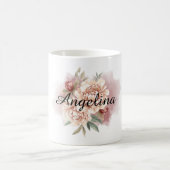 Rote Creme Blumenmuster Kaffeetasse (Mittel)