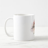 Rote Creme Blumenmuster Kaffeetasse (Links)