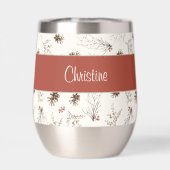 Rote Creme Boho Aquarell Wald Custom Name (Rückseite)