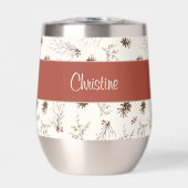 Rote Creme Boho Aquarell Wald Custom Name (Vorderseite)
