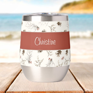 Rote Creme Boho Aquarell Wald Custom Name