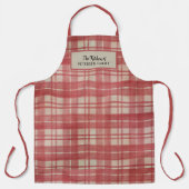 Rote Creme Büffel karierte Muster Schürze (Vorderseite)