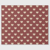 Rote Creme Glitter Herzen Geschenkpapier (Flach)