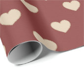 Rote Creme Glitter Herzen Geschenkpapier (Rolleneckpunkt)