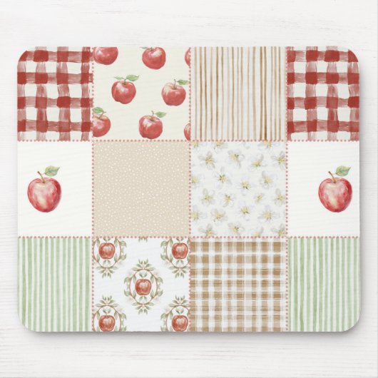 Rote Creme Grüne Äpfel Mousepad (Vorne)