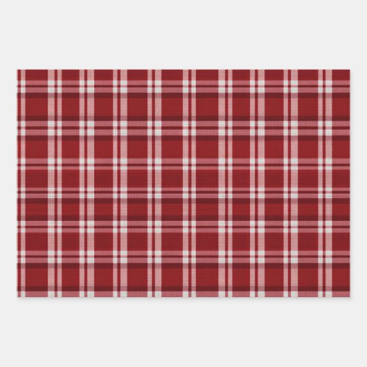 Rote Creme Grüne Karierte Streifen Geschenkpapier Set (Vorderseite 2)