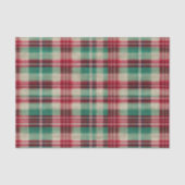 Rote Creme Grüne Karierte Streifen Seidenpapier (Vorderseite)