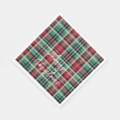 Rote Creme Grüne Karierte Streifen Serviette (Ecke)