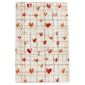 Rote Creme Herz Abstrakt Mittlere Geschenktüte (Vorderseite)