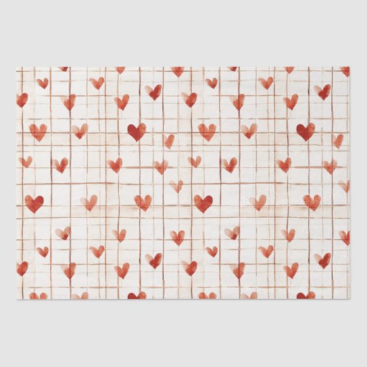 Rote Creme Herz Abstrakt Seidenpapier (Vorderseite)