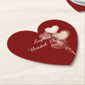 Rote Creme Herz Ballons Junggesellinnenabschied Untersetzer (angewinkelt)