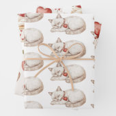 Rote Creme Herz Balloons Katzen Cupcakes Geburtsta Geschenkpapier Set (Beispiel)