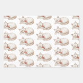 Rote Creme Herz Balloons Katzen Cupcakes Geburtsta Geschenkpapier Set (Vorderseite)