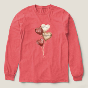 Rote Creme-Herzballons Liebe Freude Tri-Blend Shirt