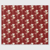Rote Creme-Herzballons Liebe Geschenkpapier (Flach)