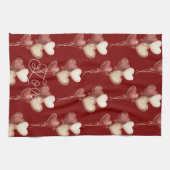 Rote Creme-Herzballons Liebe Geschirrtuch (Horizontal)