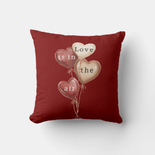 Rote Creme-Herzballons Liebe in der Luft Kissen