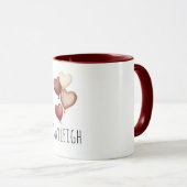 Rote Creme-Herzballons Tasse (VorderseiteRechts)