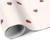 Rote Creme-Herzen Valentinstag Liebe Geschenkpapier (Rolleneckpunkt)