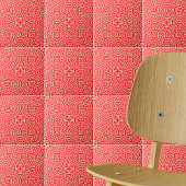 Rote Creme Kaleidoskopisches Mosaikmuster Fliese