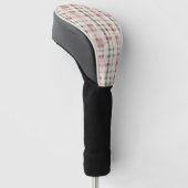 Rote Creme Karierte Streifen Golf Headcover (angewinkelt)