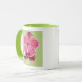 Rote Creme Phal. Orchideen Kaffeetasse Becher (Vorderseite Links)
