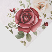 Rote Creme Rose Goldhochzeit Seidenpapier (Detail)