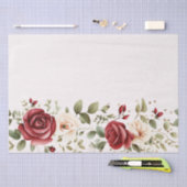 Rote Creme Rose Goldhochzeit Seidenpapier (Handwerk)