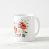 Rote Creme-Rosen Florale Liebe Kaffeetasse (VorderseiteRechts)