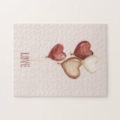Rote Creme-Rouge Herz-Ballonliebe Puzzle (Horizontal)