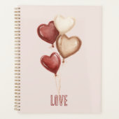 Rote Creme Rouge Herz Ballons Liebe Planer (Vorderseite)