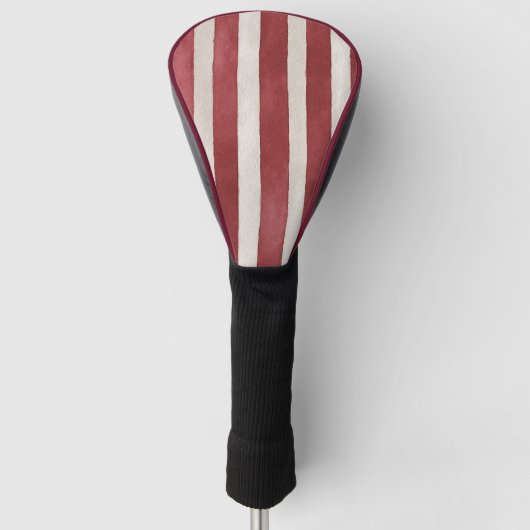 Rote Creme-Streifen Golf Headcover (Vorderseite)
