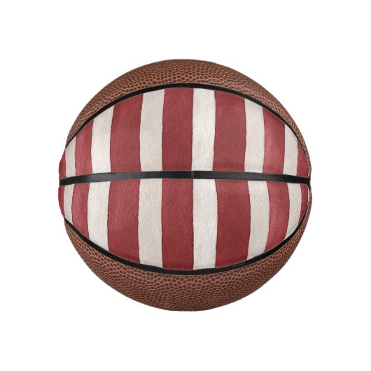Rote Creme Streifen Mini Basketball (Vorderseite)
