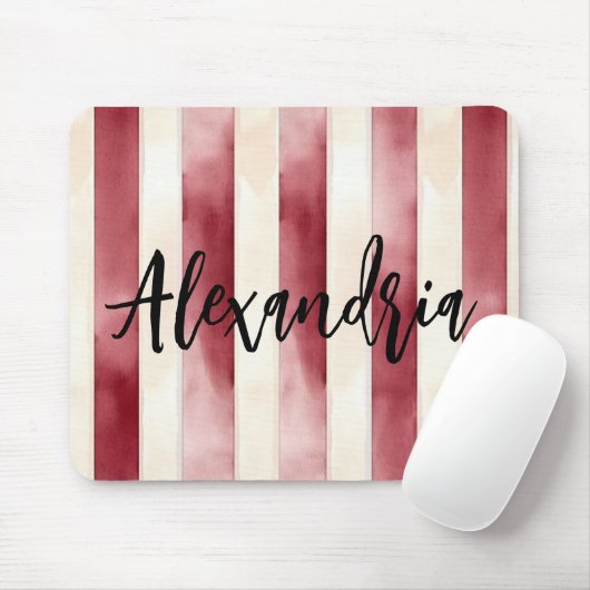 Rote Creme Streifen Mousepad (Mit Mouse)