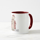 Rote Creme Weihnachts-Teddybären Tasse (VorderseiteRechts)