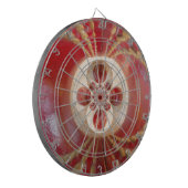 Rote Cricket Bälle Abstrakte Art Print Design Dartscheibe (Vorderseite Links)