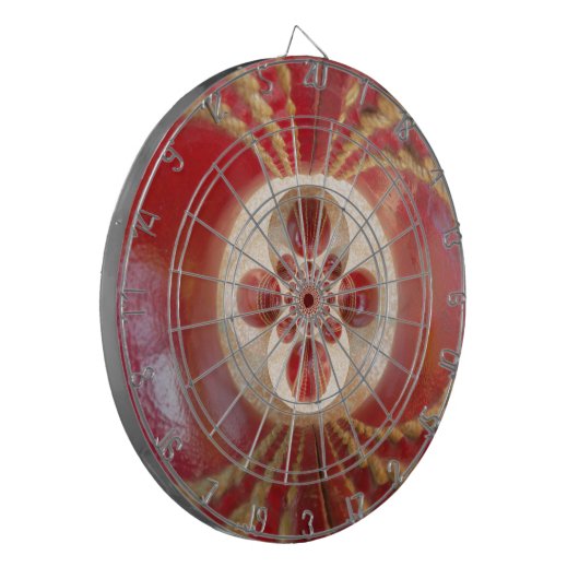 Rote Cricket Bälle Abstrakte Art Print Design Dartscheibe (Vorderseite Links)