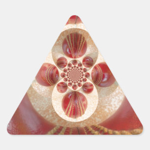 Rote Cricket Bälle Abstrakte Art Print Design Dreieckiger Aufkleber