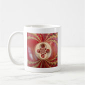 Rote Cricket Bälle Abstrakte Art Print Design Kaffeetasse (Links)