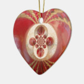 Rote Cricket Bälle Abstrakte Art Print Design Keramik Ornament (Links)