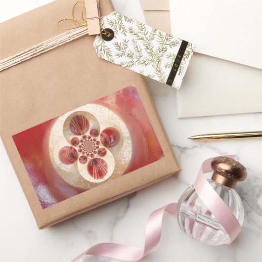 Rote Cricket Bälle Abstrakte Art Print Design Rechteckiger Aufkleber (Schenken)